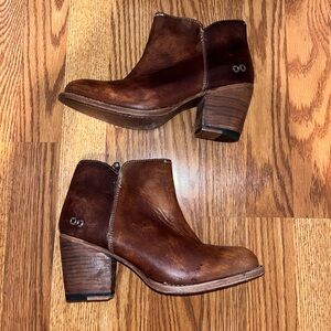 BED|STU Rich Brown Leather Booties Size 7.5